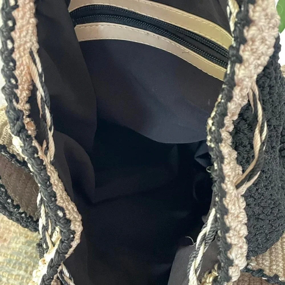 Giant Bow Crochet Macrame Adjustable Drawstring Backpack